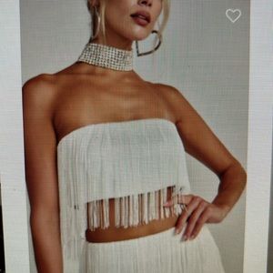 White fringe top. Brand new with tags